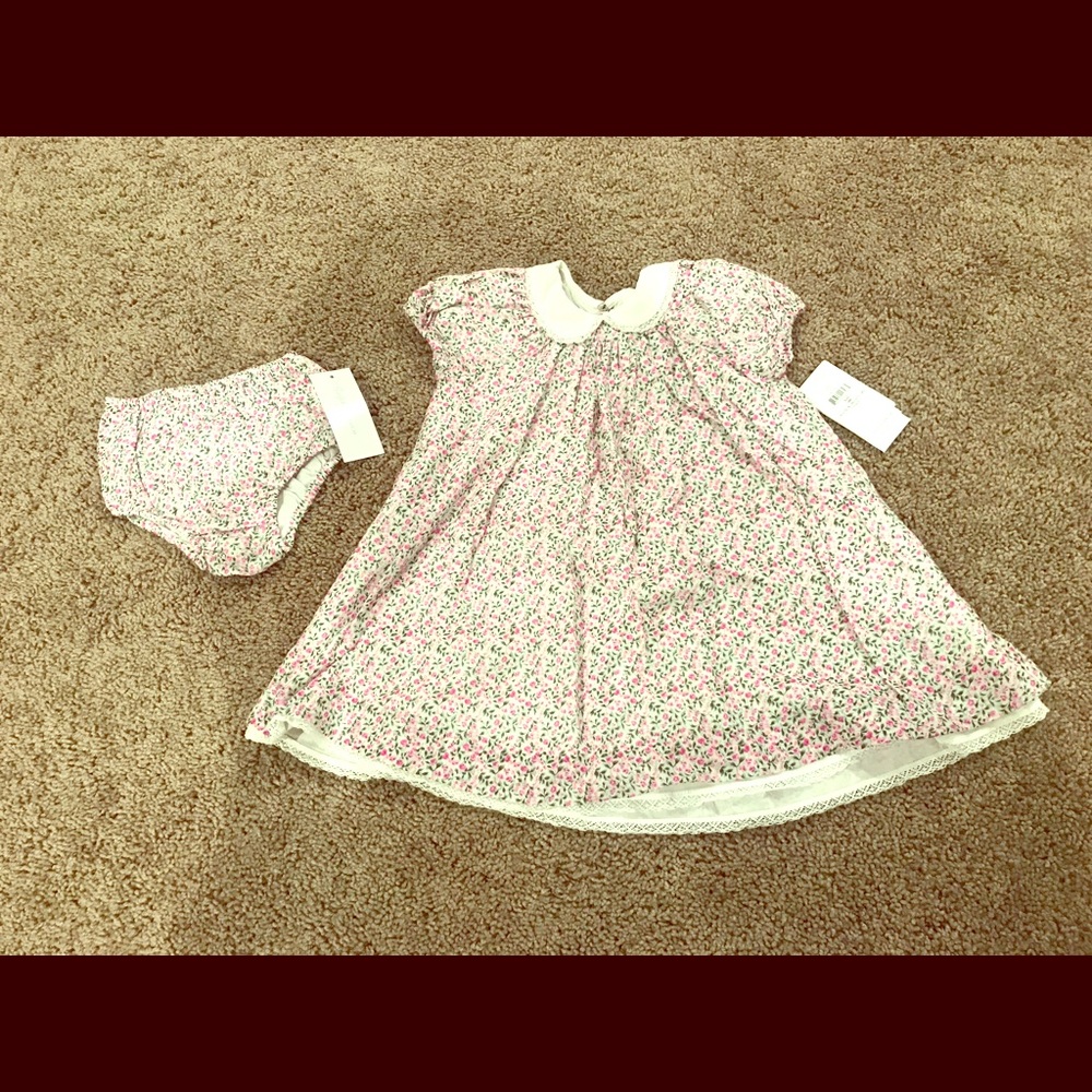 NWT Ralph Lauren Pink Floral Dress w/Bloomers